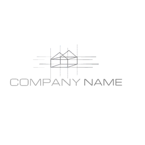 Logo with the plan of a house - Real Estate & Mortgage