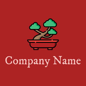 Bonsai logo on a Fire Brick background - Environmental & Green