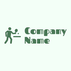 Table tennis logo on a Mint Cream background - Games & Recreation