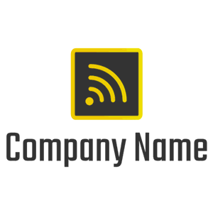 Yellow Wifi/Network Sign Logo - Communications