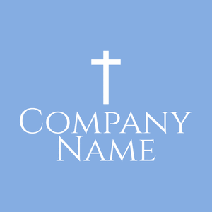 Blue christian cross logo - Religious