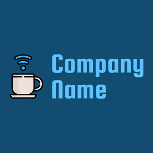 Coffee logo on a Blue Stone background - Food & Drink