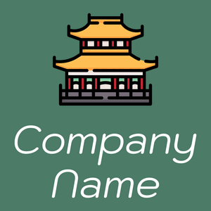 Chinese logo on a Dark Green Copper background - Abstract