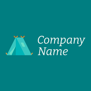 Tent logo on a Teal background - Abstract