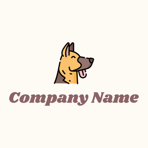 German shepherd on a Floral White background