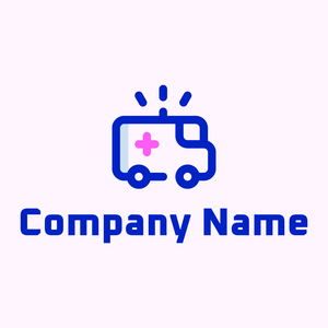 Medium Blue Ambulance on a Lavender Blush background - Medical & Pharmaceutical