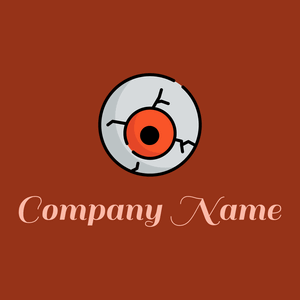 Eye ball logo on a Saddle Brown background - Abstract