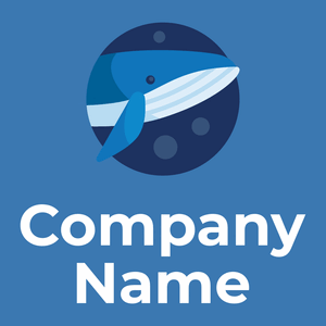 Blue whale logo on a Curious Blue background - Abstract