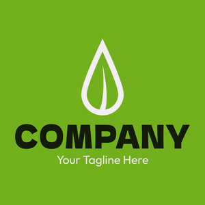 Logo of a leaf in a drop of green water - Landscaping