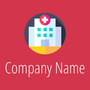 Hospital logo on a Brick Red background - Architectural