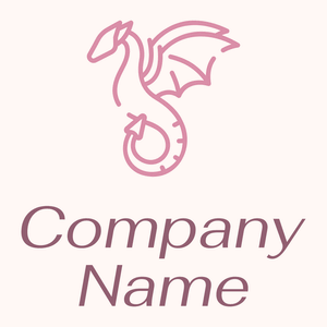 minimalist Dragon logo on a Seashell background - Animals & Pets