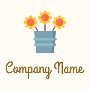 Flowers logo on a Floral White background - Agriculture