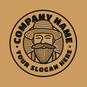 farmer with beard and hat logo - Food & Drink