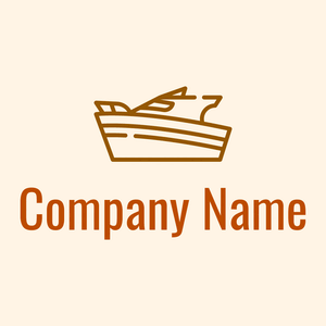 Outlined Boat logo on a Seashell background - Automotive & Vehicle