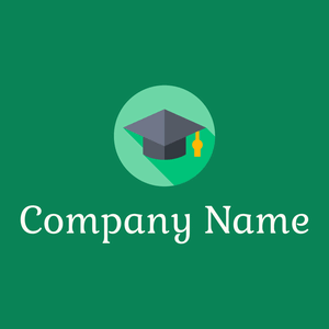 Mortarboard logo on a Pine Green background - Education