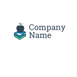 apple on a book pile logo - Education