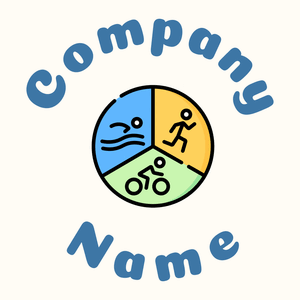 Rounded Triathlon logo on a Floral White background - Community & Non-Profit