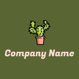 Cactus logo on a Saratoga background - Floral