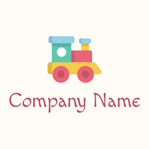 Toy train logo on a Floral White background - Children & Childcare