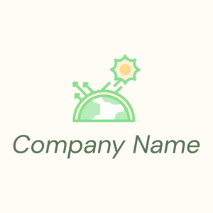 Greenhouse effect logo on a Floral White background - Environmental & Green