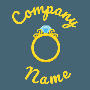 Diamond ring logo on a Bismark background - Wedding Service