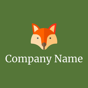 Fox on a Dark Olive Green background - Animals & Pets