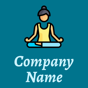 Yoga logo on a Teal background - Abstract