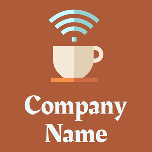 Coffee cup logo on a Orange Roughy background - Food & Drink