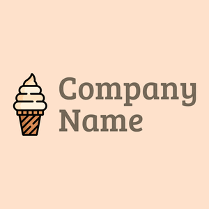 Ice cream logo on a Bisque background - Food & Drink