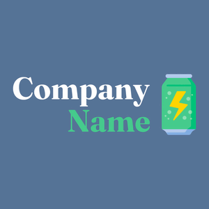 Energy drink logo on a Kashmir Blue background - Food & Drink