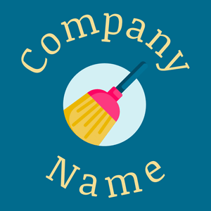 Broom logo on a Teal background - Cleaning & Maintenance