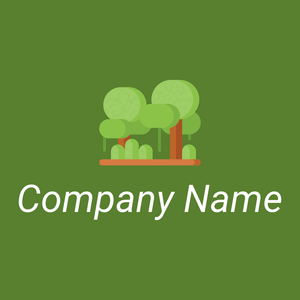 Jungle logo on a Rain Forest background - Environmental & Green