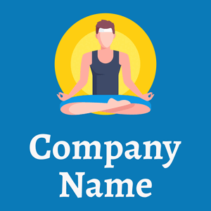 Meditation logo on a Cerulean background - Religious