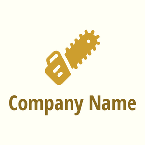 yellow Chainsaw logo  on a beige background - Construction & Tools