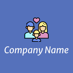 Family logo on a Havelock Blue background - Abstract