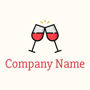 Wine glasses logo on a Floral White background - Agriculture