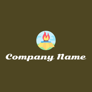 Flame on a Bronze Olive background - Security