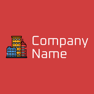 Building logo on a Persian Red background - Construction & Tools