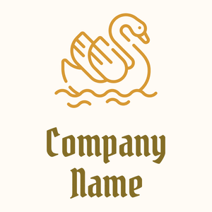 Water Outlined Swan logo on a Floral White background - Animals & Pets