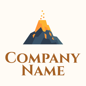 Lava Volcano logo on a Floral White background - Abstract