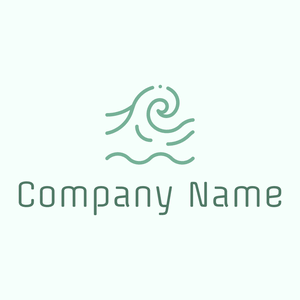 Sea logo on a Mint Cream background - Abstract