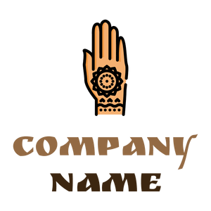 Henna painted hand logo on a White background - Religious