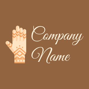 Henna painted hand logo on a Rope background - Religious