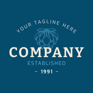 Advertising logo with blue hops - Agriculture