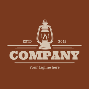 Retro lantern logo on brown background - Games & Recreation