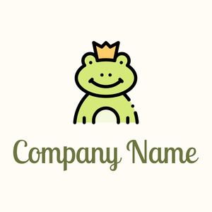 Frog prince logo on a Floral White background - Abstract