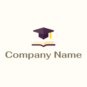 Mortar and book logo on a white floral background - Education