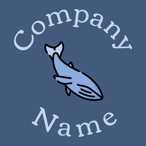 Jordy Blue Blue whale on a Chambray background - Abstract