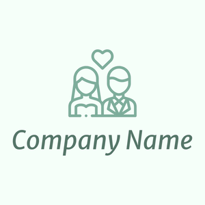 Couple logo on a Mint Cream background - Wedding Service