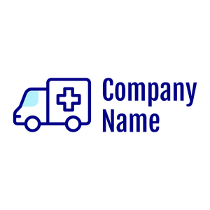 Dark Blue Ambulance on a White background - Medical & Pharmaceutical